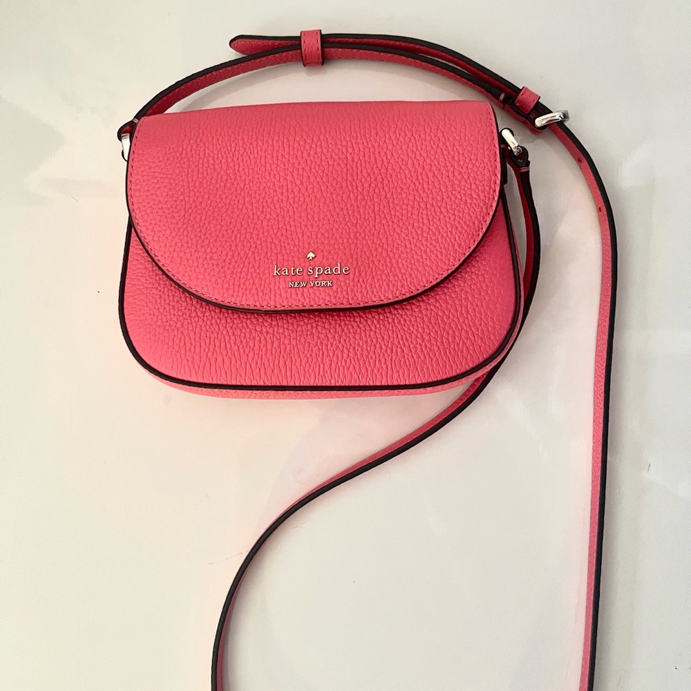 kate spade Pebbled Leather Crossbody Mini Saddle Bag